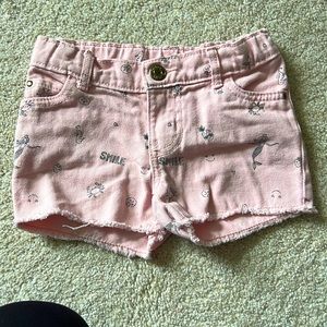Pink denim shorts size 5t